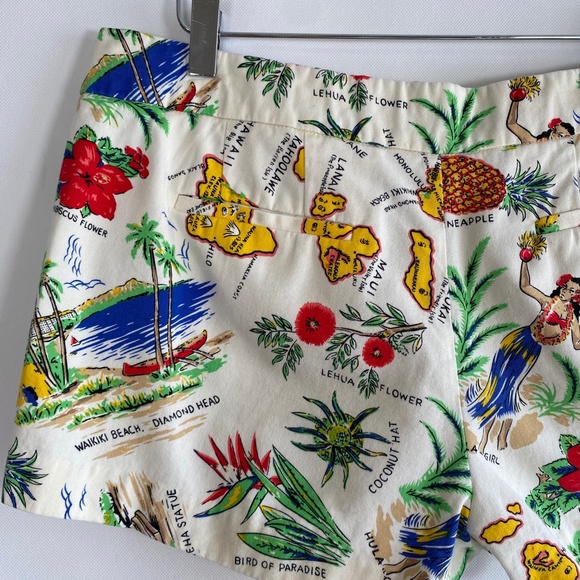 J.crew factory size 10 off white Hawaiian print chino shorts 100% cotton - Picture 6 of 10